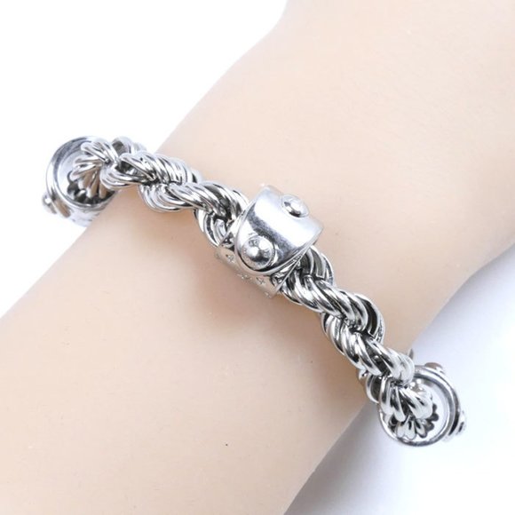 LOUIS VUITTON Louis Vuitton Metal LV Rope Bracelet M1540M M 20.5cm Men's - Picture 5 of 6
